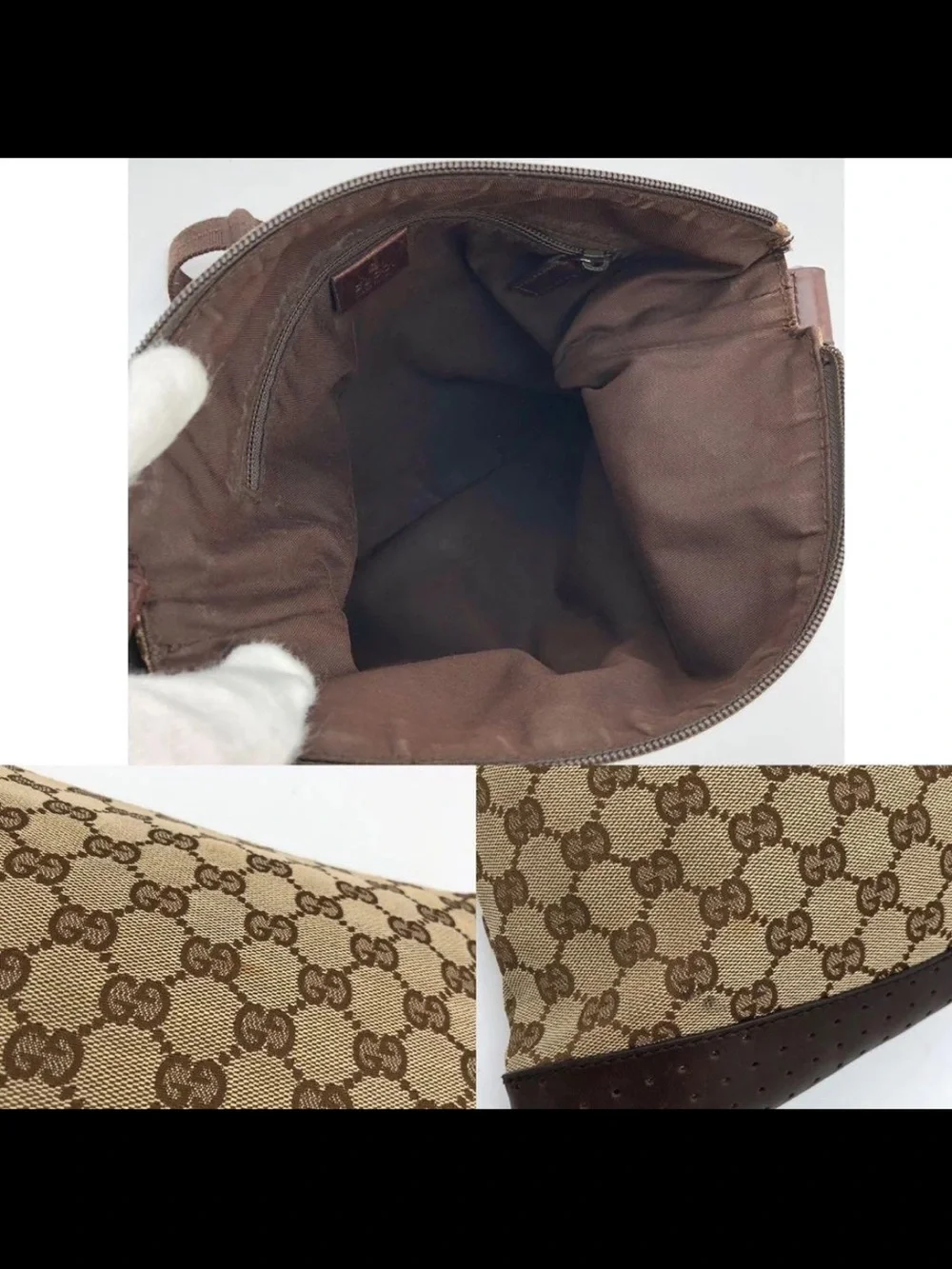 Gucci Brown/Beige GG Canvas Messenger Bag for Men